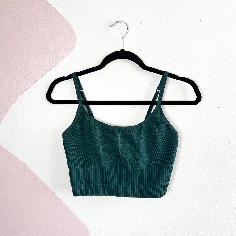 Aerie Ribbed Seamless Tank Bralette Green Size Large $34.95
